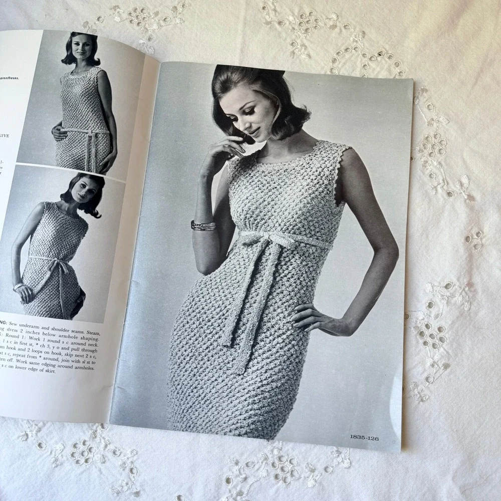 Vintage Bernat Knitting Pattern Book No 126 1960s Mod Mid Century Women Fashion